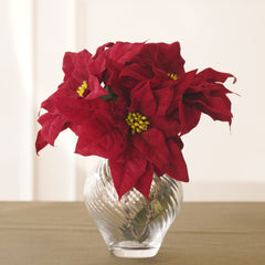 Red Artificial Poinsettia Flower Stem - Single
