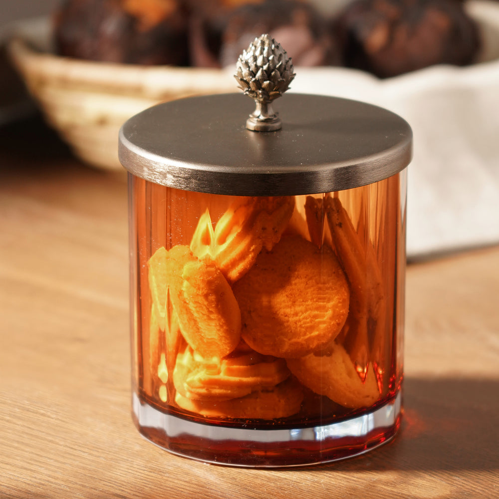Amber Bronze Jar with Lid