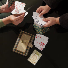 Green Faux Leather Playing Cards