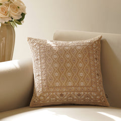 Beige Cushion Cover with Embroidery