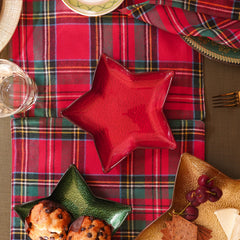 Red Shining Star Glass Decorative Platter - Small