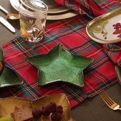 Green Shining Star Glass Decorative Platter - Small