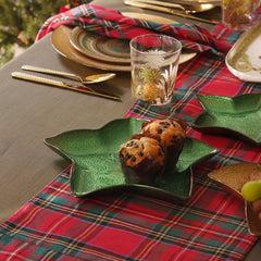 Green Shining Star Glass Decorative Platter - Large