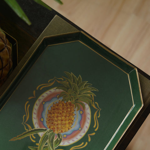 Green Pineapple Motif Platter - Small
