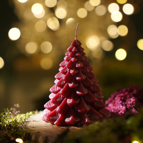 Red Christmas Tree Shaped Candle