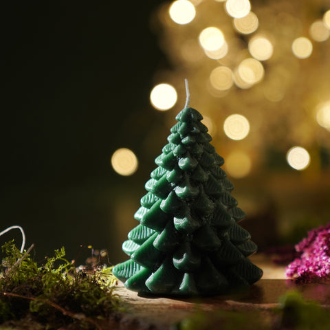 Green Christmas Tree Shaped Candle