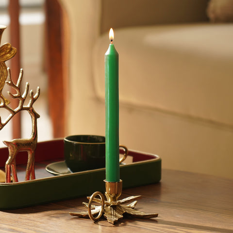 Set of 2 Green Spiced Apple Tapered Candles