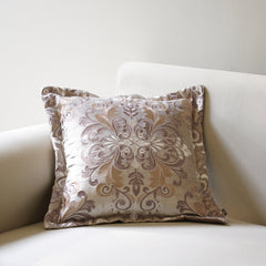 Beige Embroidered Cushion Cover