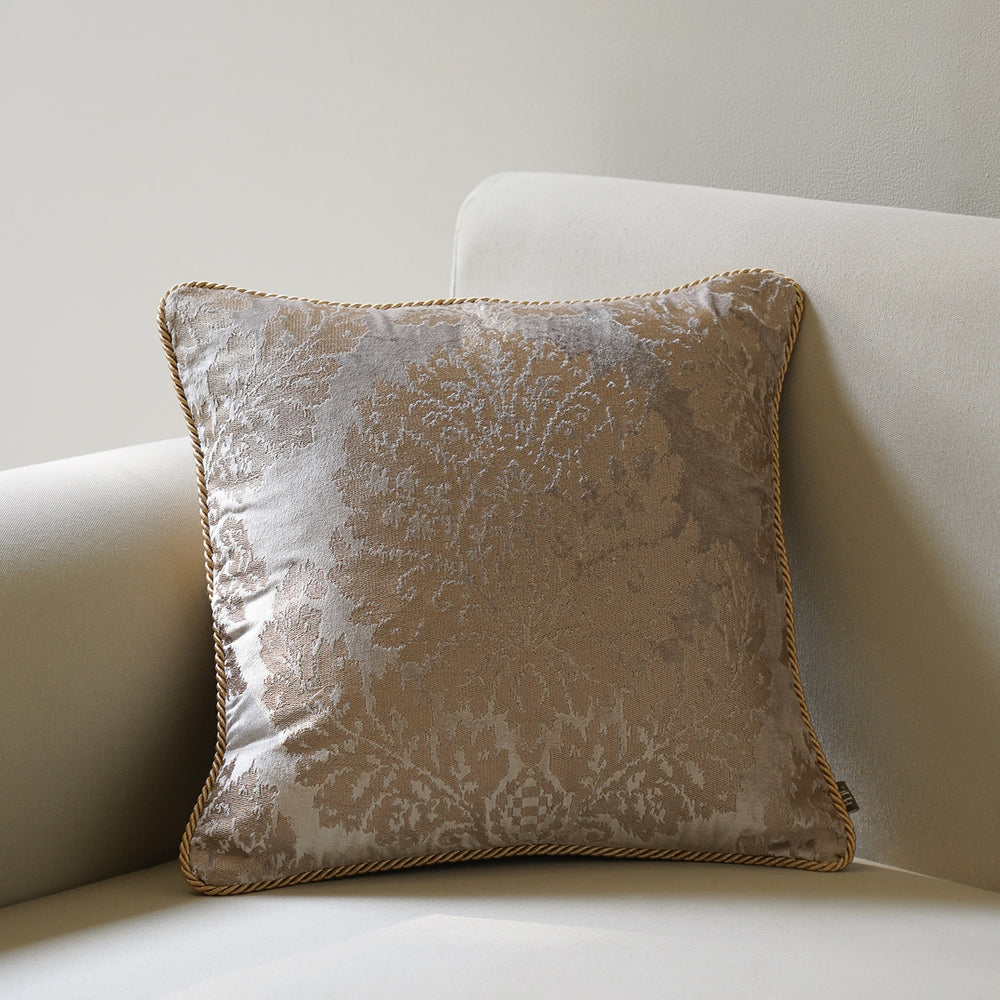 Taupe Embroidered Cushion Cover