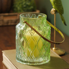 Green Blue Ombré Textured Glass Lantern