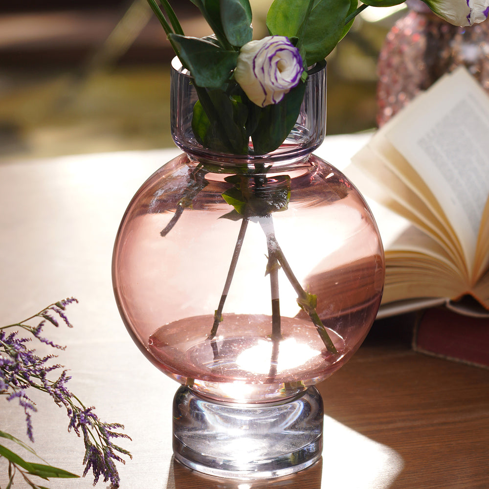 Blue Pink Trinity Colourblocked Glass Vase