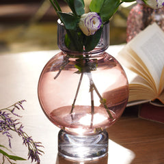 Blue Pink Trinity Colourblocked Glass Vase