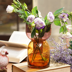 Amber Plum Colourblock Hourglass Vase