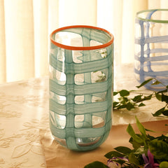 Green Abstract Pattern Glass Vase