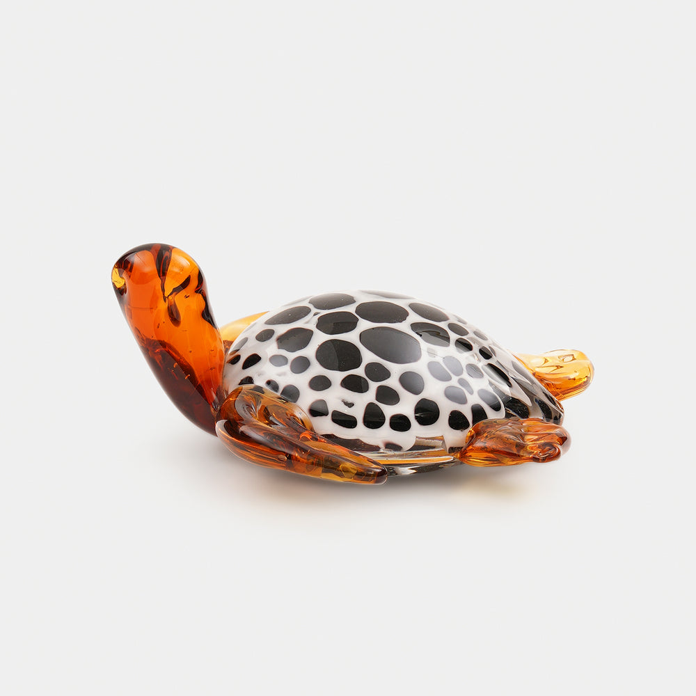 White Amber Glass Turtle