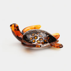 Clear Amber Glass Turtle