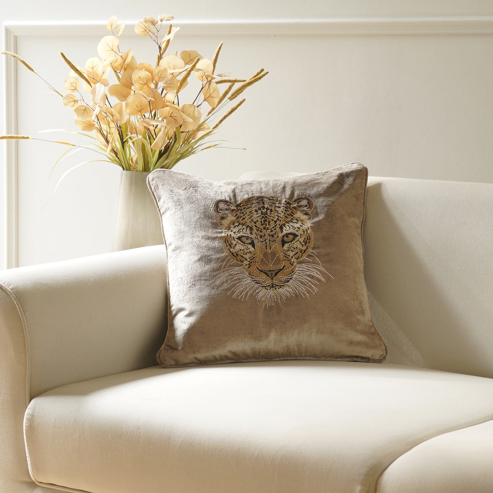 Taupe Leopard Cushion Cover