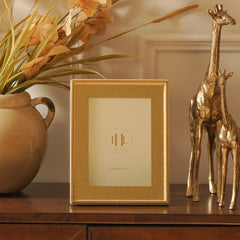 Ivory Faux Leather Hammered Photo Frame - Small