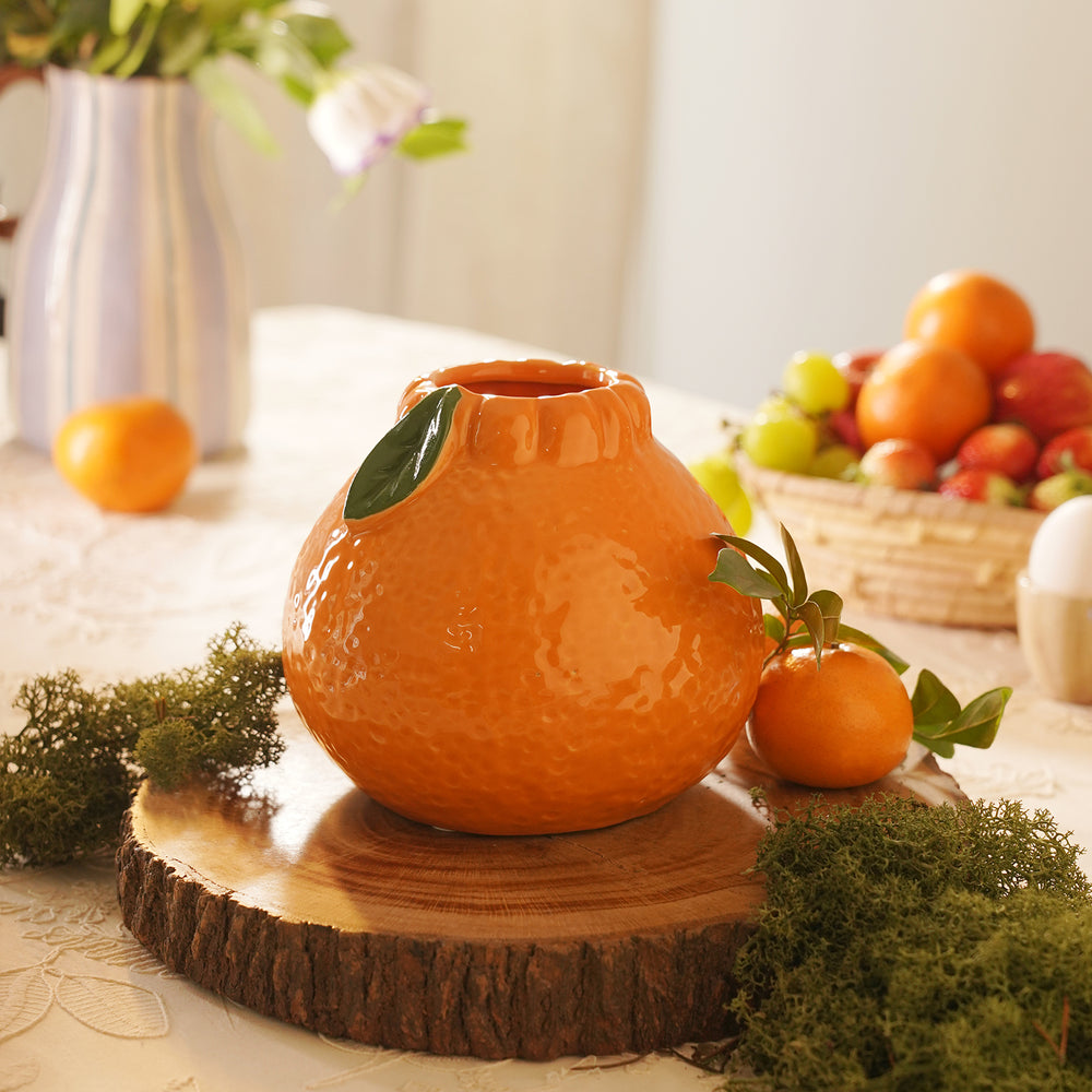 Orange Ceramic Vase - Small