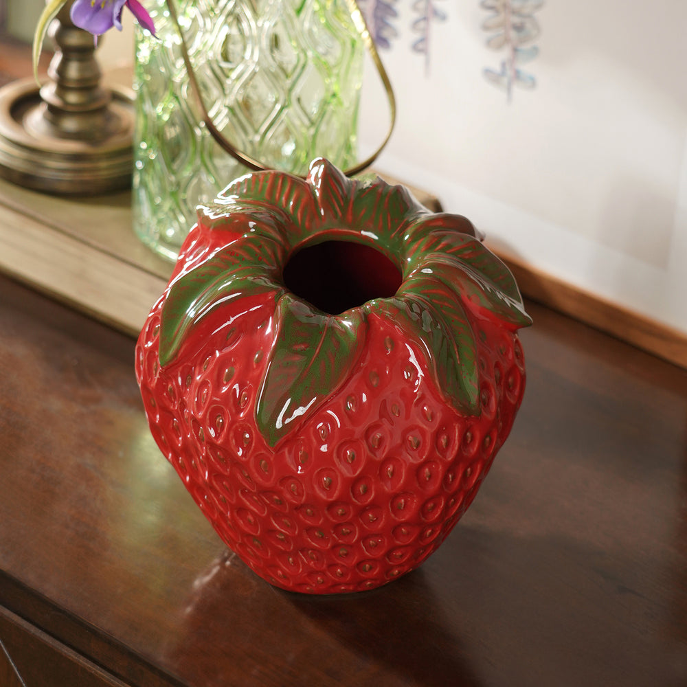 Strawberry Ceramic Vase - Large