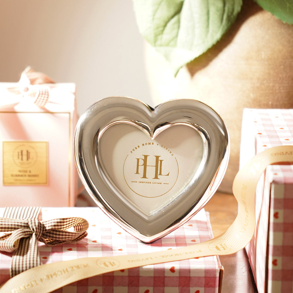 Silver Heart Shaped Photo Frame