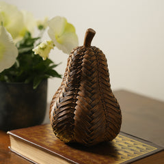 Brown Polyresin Woven Pear