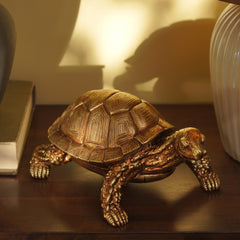 Antique Gold Polyresin Turtle - Large