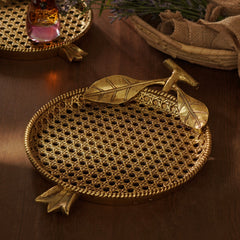 Antique Gold Polyresin Pineapple Platter - Large