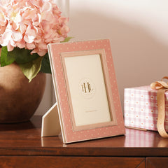 Pink Printed Faux Leather Photo Frame - Large
