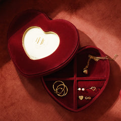 Red Heart Shaped Faux Leather Box