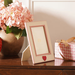 Beige Faux Leather Photo Frame - Large