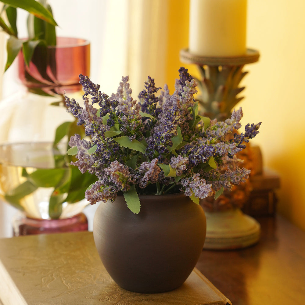 Purple Artificial Lavender in Ceramic Pot