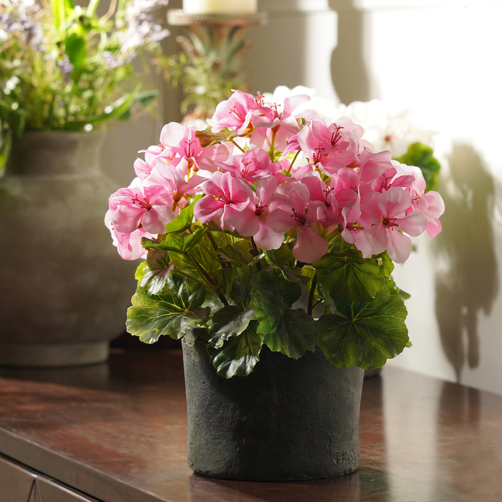 Light Pink Artificial Begonia Potted Plant