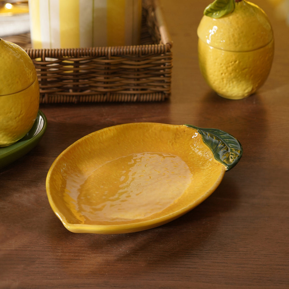 Yellow Ceramic Lemon Platter - Small