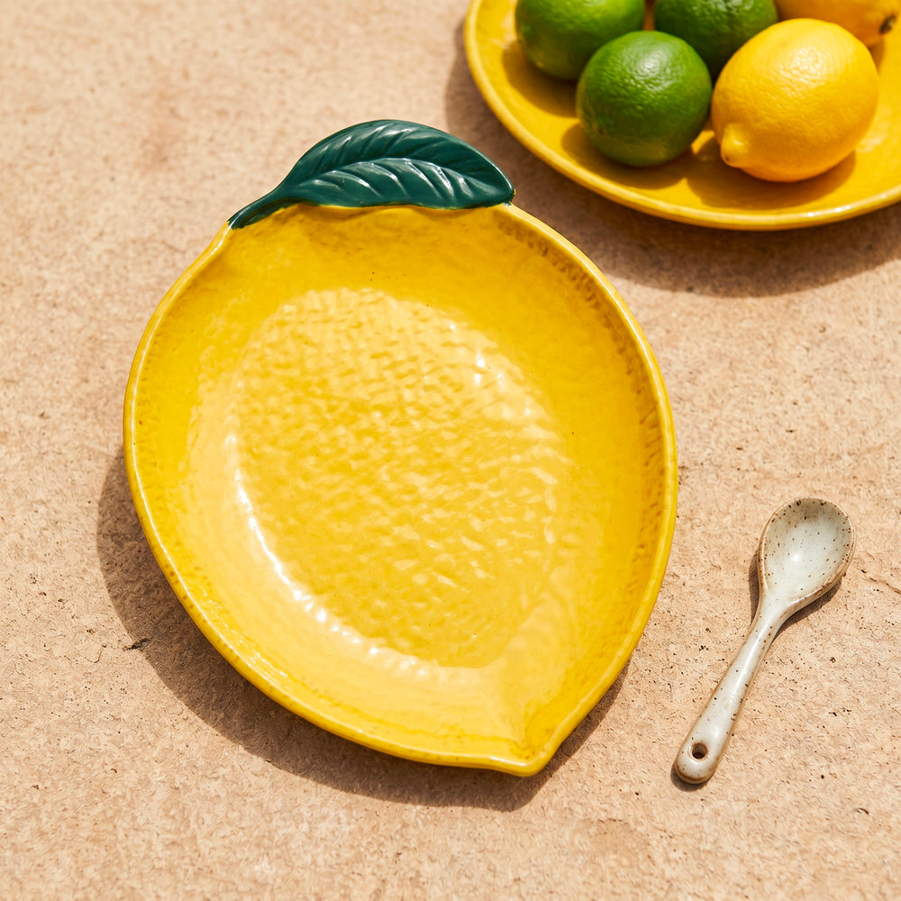 Yellow Ceramic Lemon Platter - Large