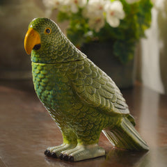 Green Ceramic Parrot Container