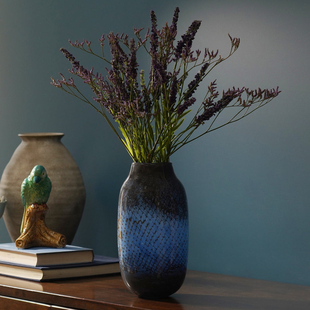 Blue Black Ocean Glass Vase