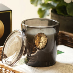 Neroli Scented Wax Filled Glass Candle Jar -Black