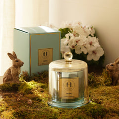 Neroli Scented Bell Jar Glass Candle - Light Blue