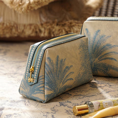 Blue Varena Faux Leather Vanity Pouch - Small