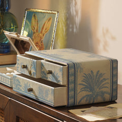 Blue Varena Faux Leather Jewellery Organiser