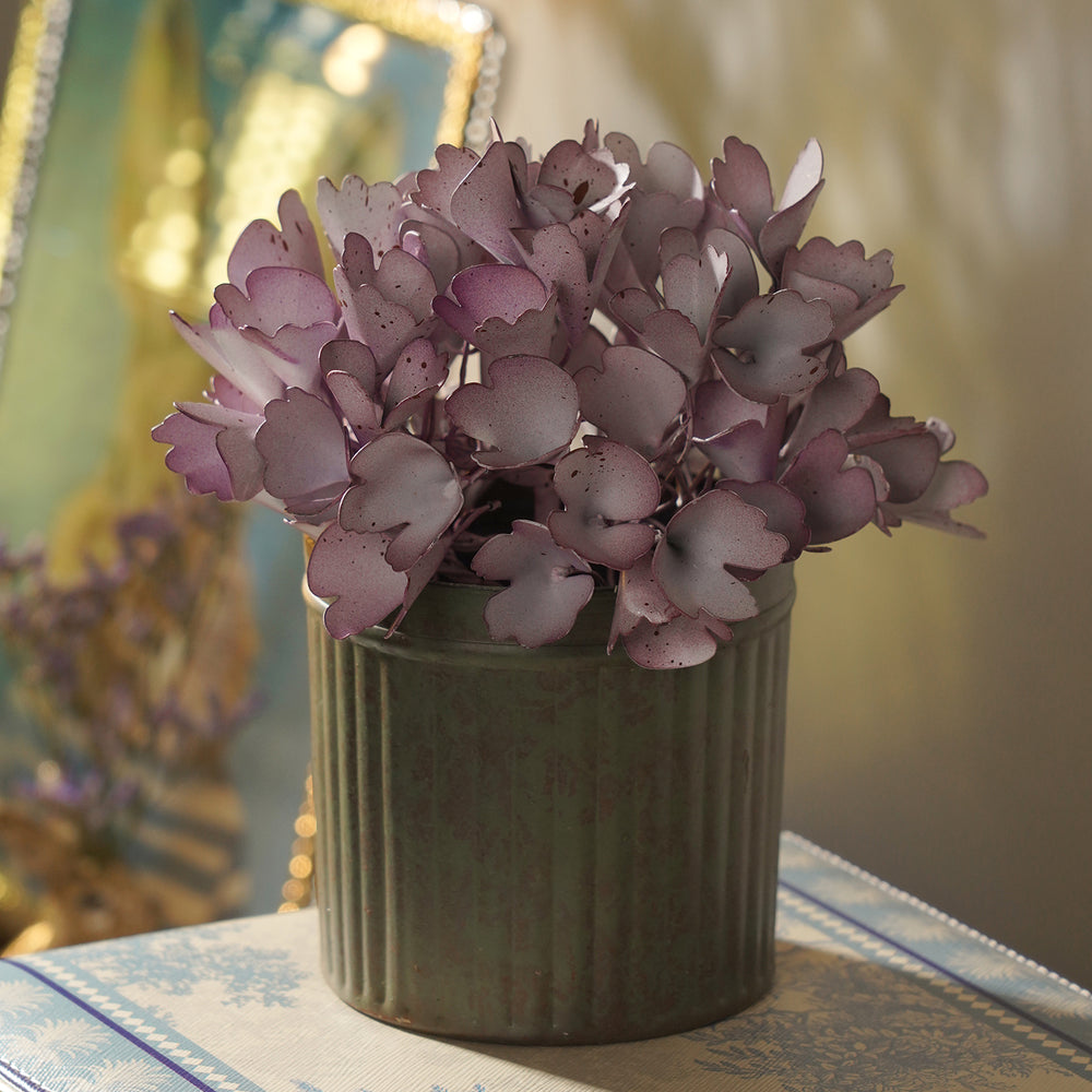 Purple Hydrangea Metal Plant