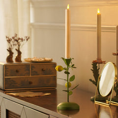 Lemon Yellow Green Metal Candleholder