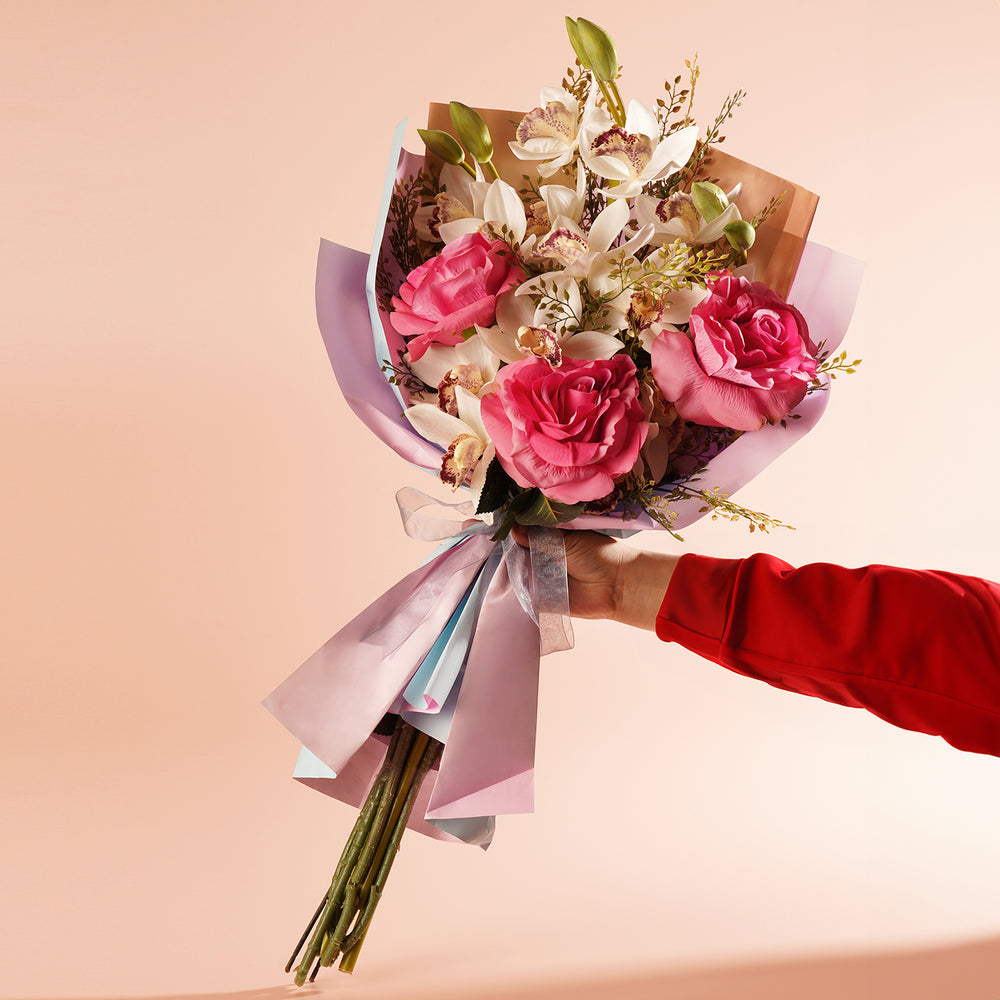 Pink Serenade Pre-Made Faux Flower Bouquet