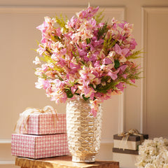 Bougainvillea Bloom Pre-Made Faux Flower Arrangement with Vase