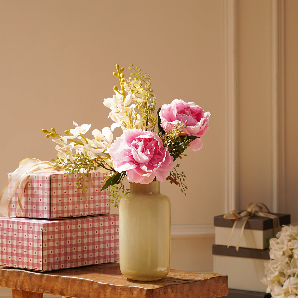 Maison Blush Pre-Made Faux Flower Arrangement with Vase