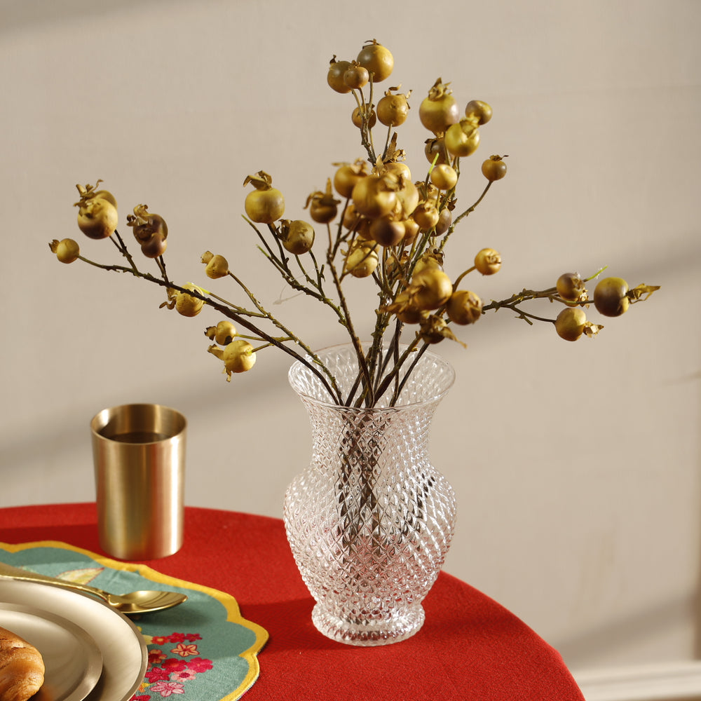 Clear Textured Glass Vase - Large