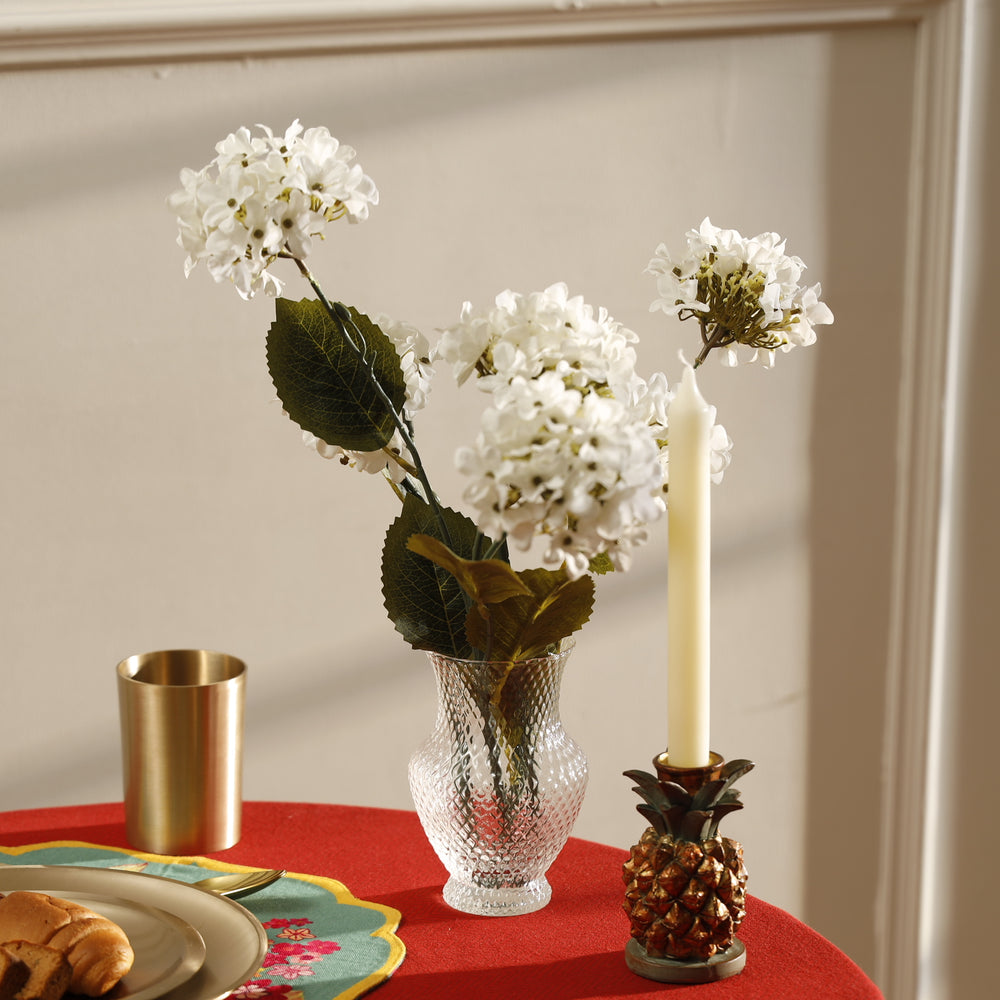 Clear Textured Glass Vase - Small