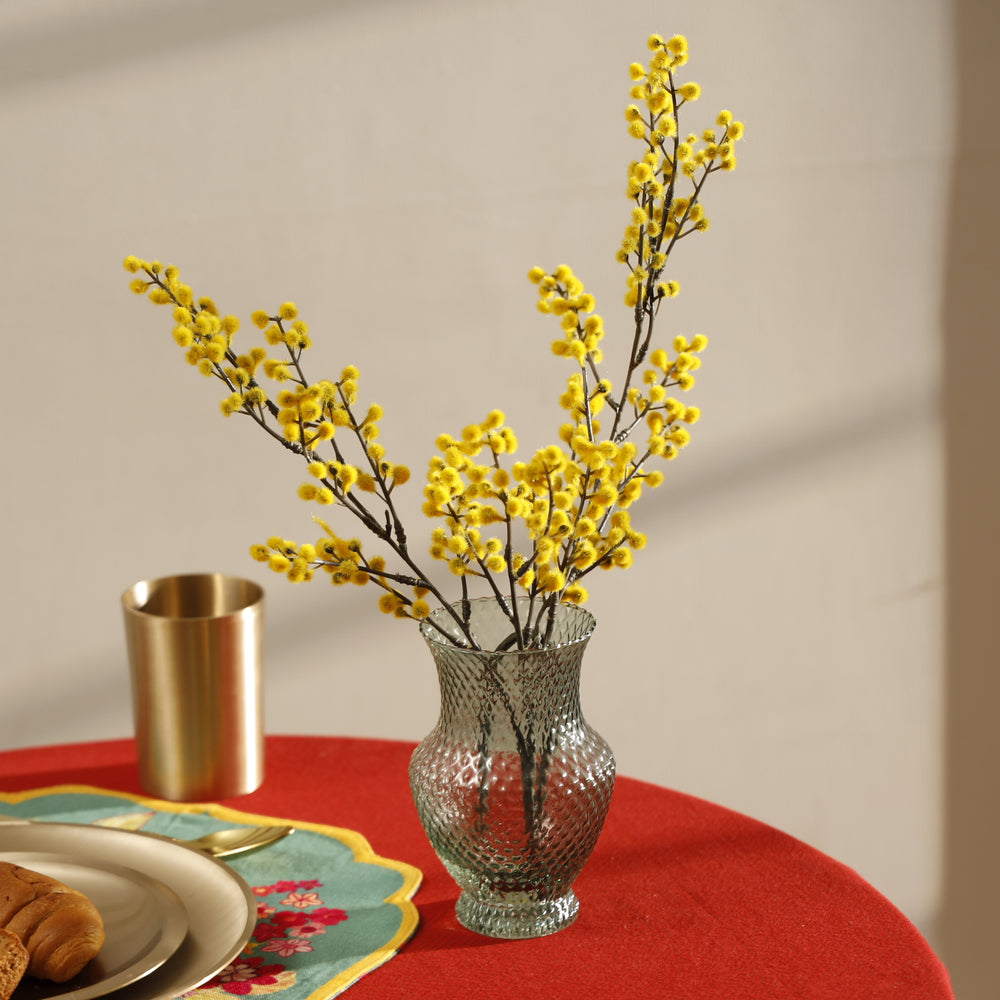 Green Textured Glass Vase - Small