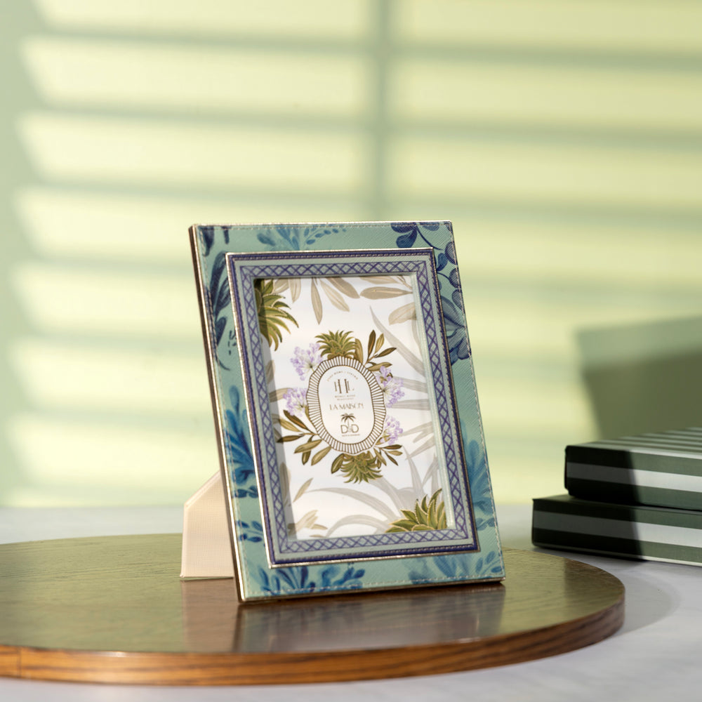 Far East Blue Faux Leather Photo Frame - Large